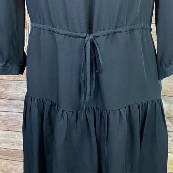 Rebecca Taylor | NWOT Silk Long Sleeve Double Georgette Flutter Hem Shirt Dress - Picture 4 of 9